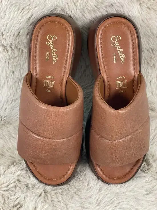 Seychelles Womens Sorry 'Bout It Leather Platform Sandals Brown Sz 8 - Picture 5 of 6